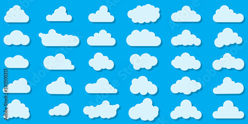 Naklejka Cloud icons - vector. Various shape of Clouds.