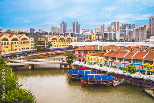 Photos aerial view of Clarke Quay in singapore