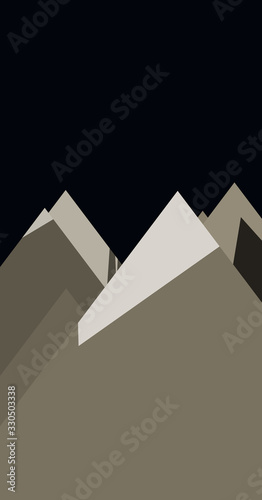 Mountains Panorame Abstract Random Placed Generative Art background illustration