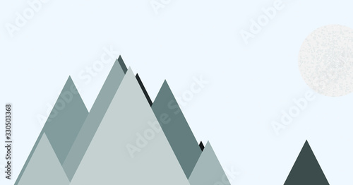 Mountains Panorame Abstract Random Placed Generative Art background illustration