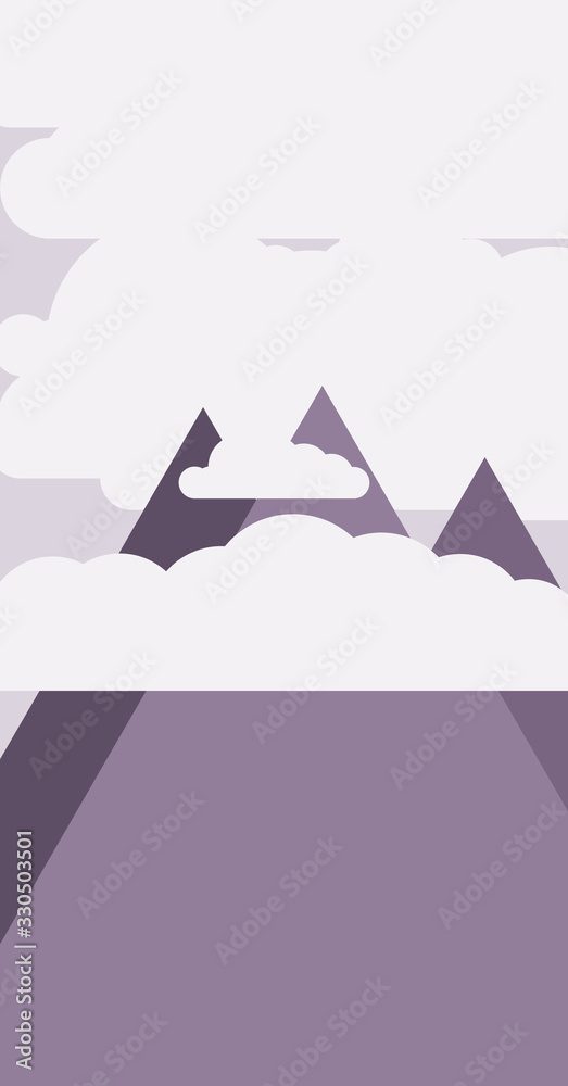 Mountains Panorame Abstract Random Placed Generative Art background illustration