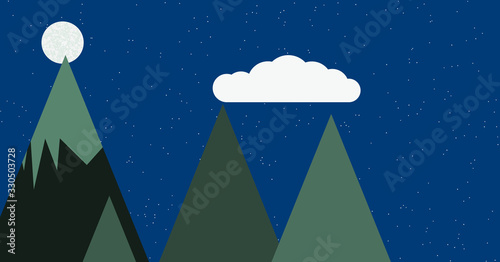 Mountains Panorame Abstract Random Placed Generative Art background illustration