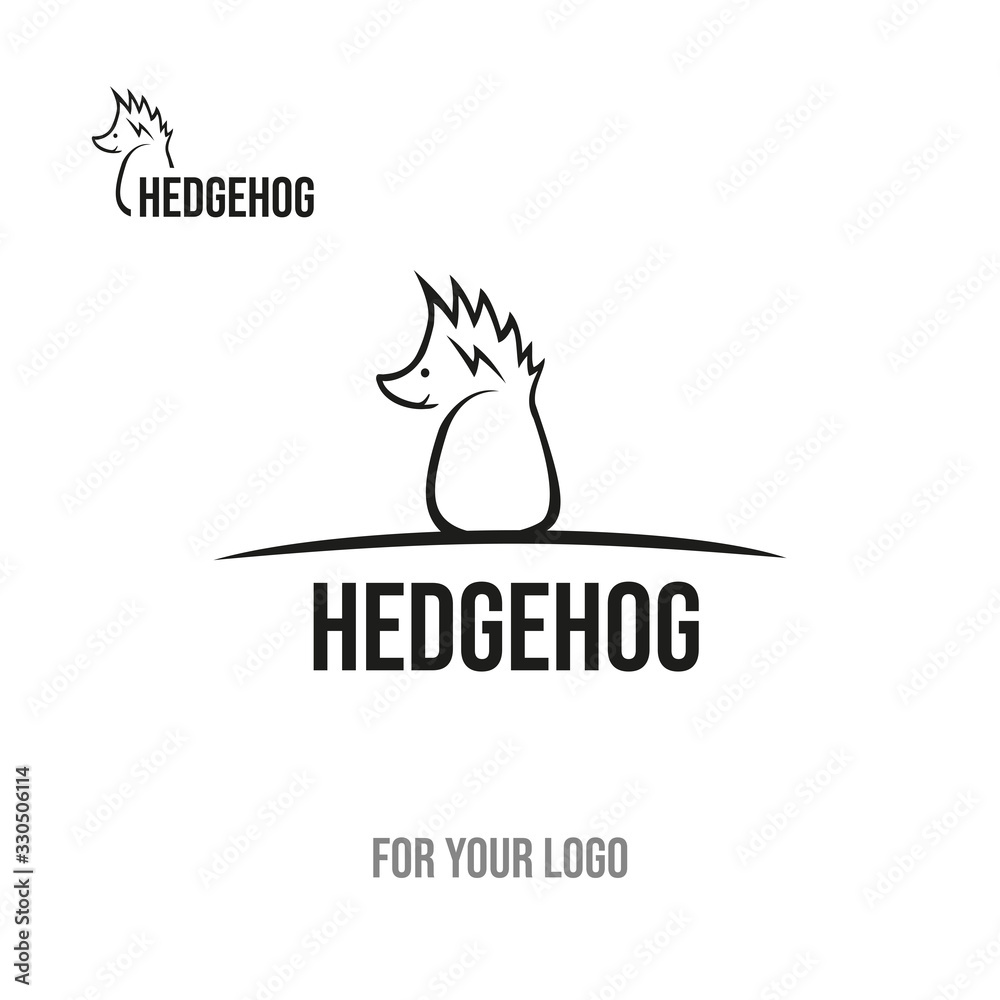 Obraz premium Hedgehog with thorns on the head. Icon for logo