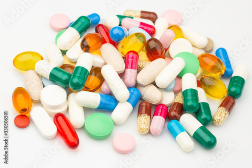 Multicolored Isolated Pills and Capsules