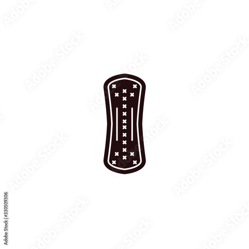 Daily feminine penty liner black silhouette icon.
