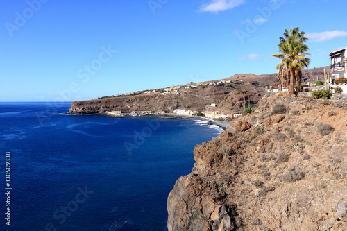 Playa de Santiago in La Gomera Canary Islands Spain from sea