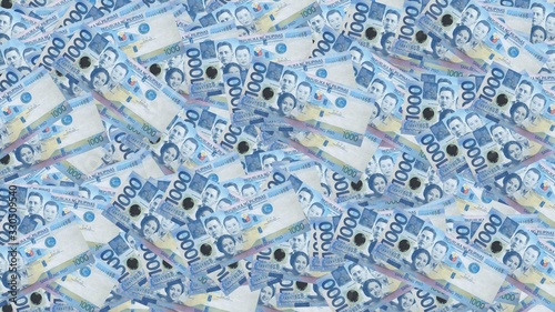 Background of 1000 Philippine peso banknotes photo