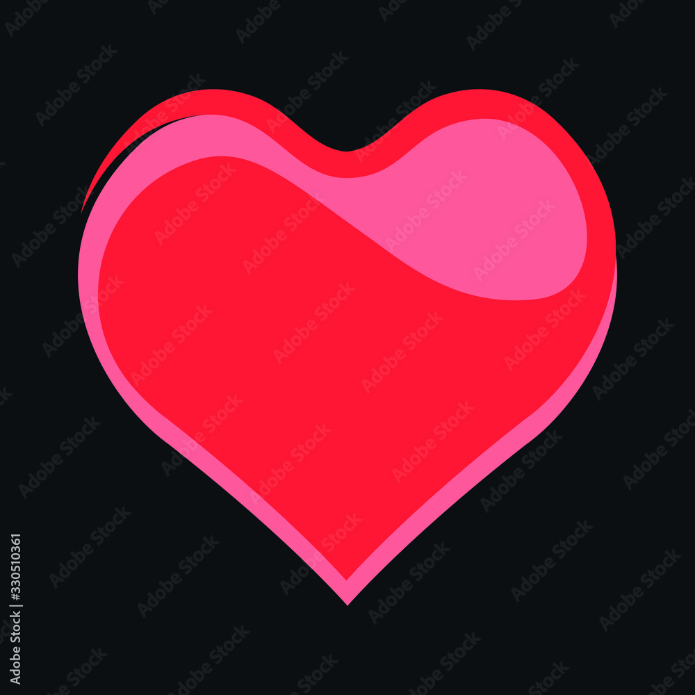 Abstract heart symbol, icon on black backdrop. Design element Abstract heart symbol, icon on black backdrop. Design element