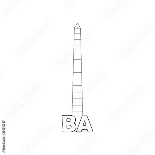 March 5, 2020 buenos aires Argentina: obelisk buenos aires vector icon