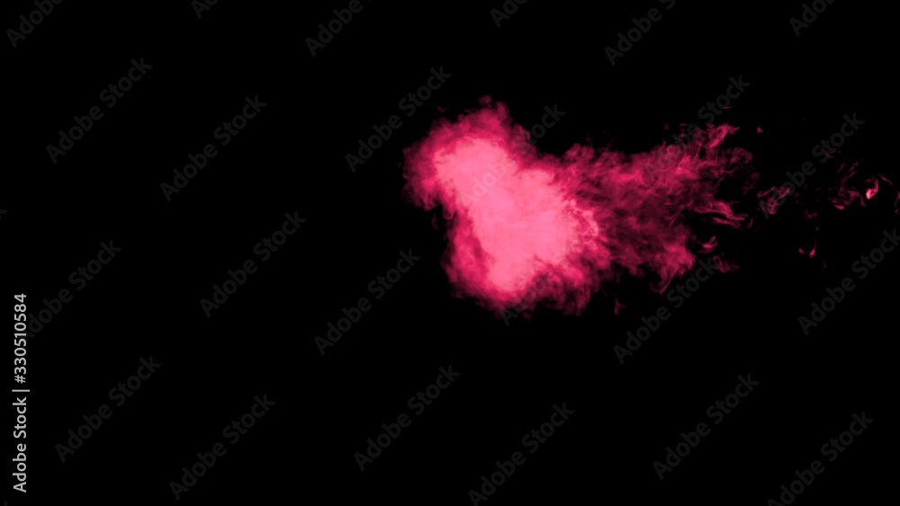 Pink smoke up in black background. Pink smoke, cloud , fog explosion. 3840X2160 UHD video. Dust particles explosion background. 4k animation.