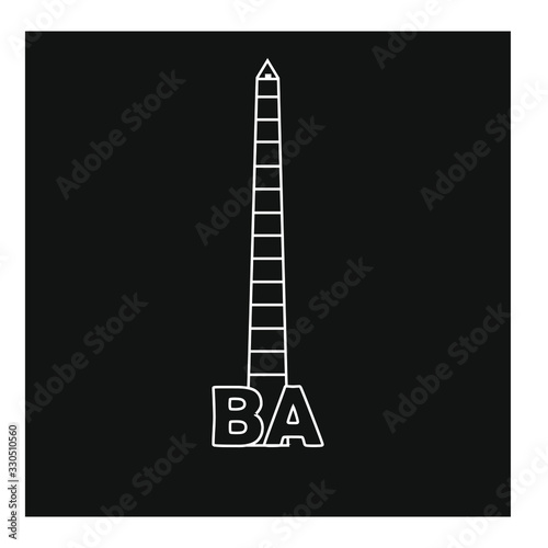 March 5, 2020 buenos aires Argentina: obelisk buenos aires vector icon