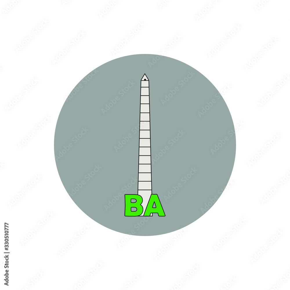 March 5, 2020 buenos aires Argentina: obelisk buenos aires vector icon
