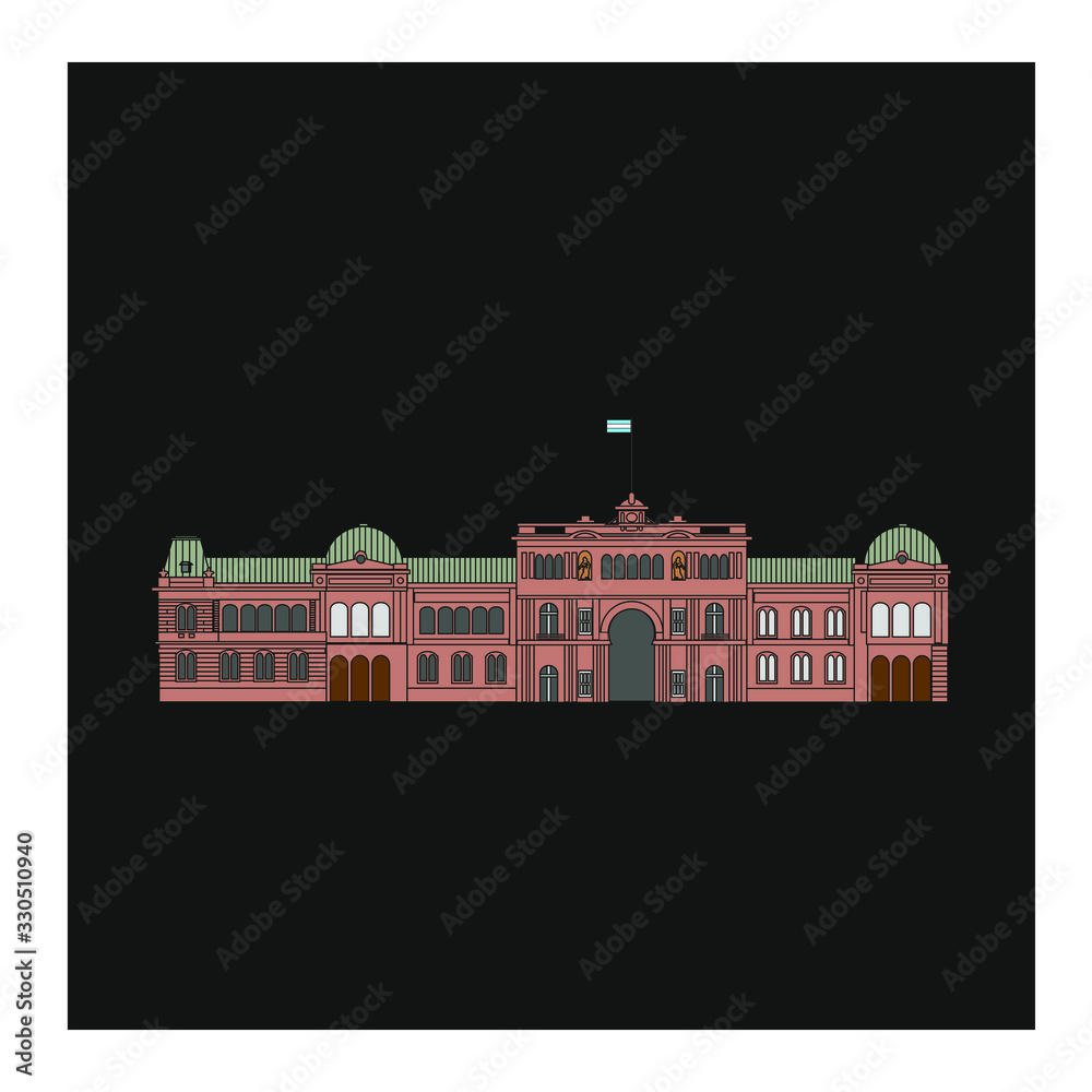 Argentine presidential house, also called pink house in Buenos Aires city