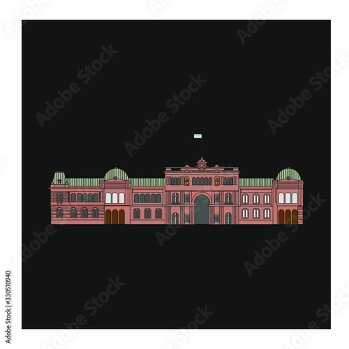 Obraz na płótnie Argentine presidential house, also called pink house in Buenos Aires city w salonie