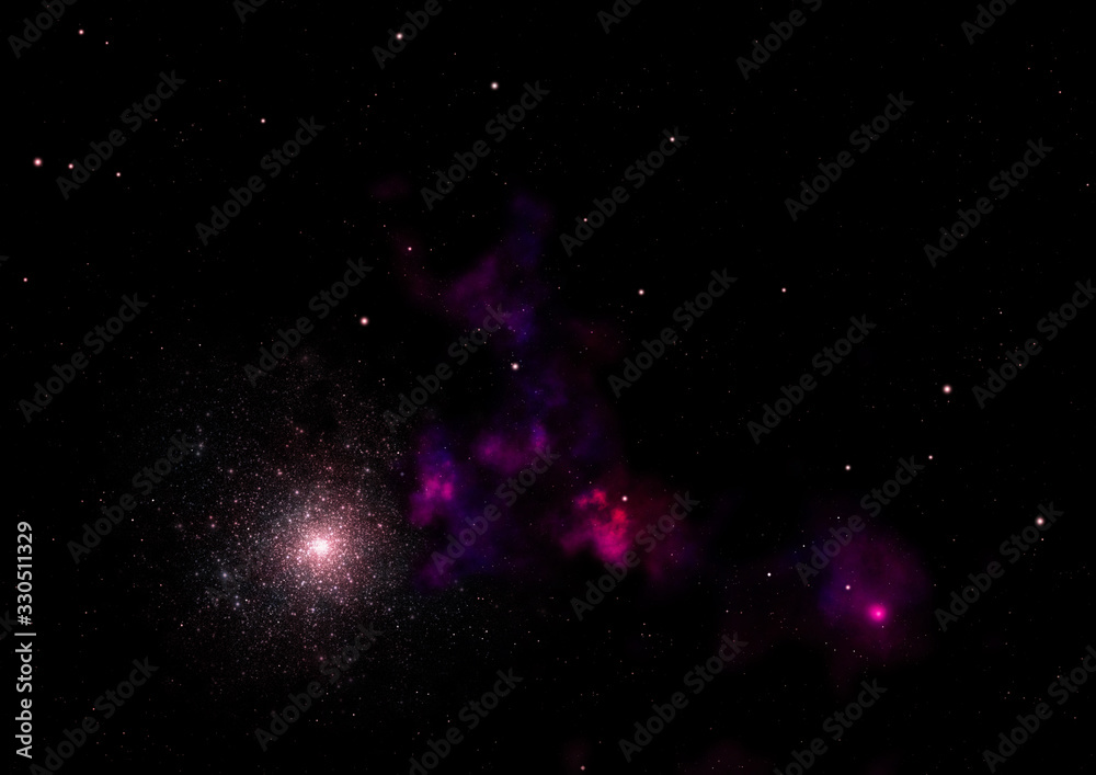 Fototapeta premium Star field in space and a nebulae. 3D rendering