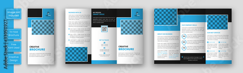 Business tri-fold brochure template design, Creative corporate business trifold brochure