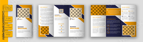 Business tri-fold brochure template design, Creative corporate business trifold brochure photo