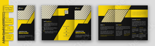 Construction  trifold brochure template design, Construction  business trifold brochure template, Real estate brochure