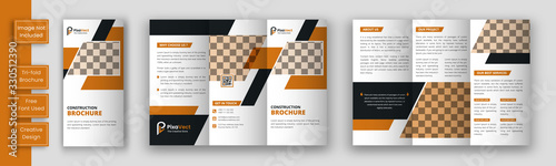 Construction  trifold brochure template design, Construction  business trifold brochure template, Real estate brochure