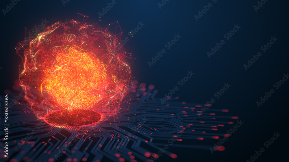 Obraz premium Evil Artificial intelligence (AI) concept. Risk of artificial intelligence as a future technology fear of intelligent robot machines causing a security danger.