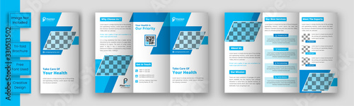 Medical trifold brochure template, Modern medical trifold brochure template