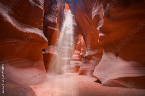 Red rock formations in slot canyon Upper Antelope Canyon at Page, USA