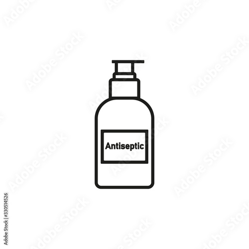 Linear antiseptic icon. Vector. Line style. Isolated.
