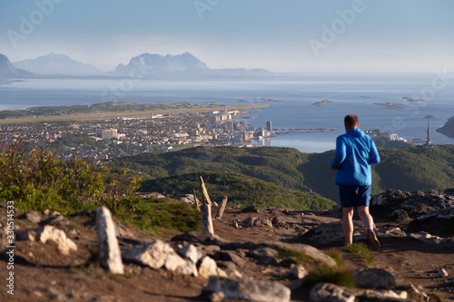 The trail up to the summit Keiservarden outside Bodø is used both for walks and workouts. photo