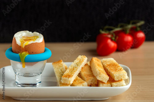 Brakfast food - boiled egg with toast
