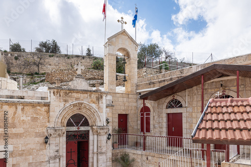 Photo The inside of the Greek Akeldama Monastery in the old city of Jerusalem in Israe