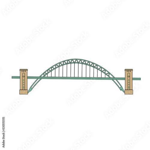 Obraz na płótnie vector of Swing Bridge in Gateshead City w salonie