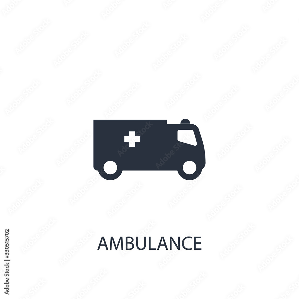 Ambulance icon. Simple medicine element illustration. Ambulance icon. Simple medicine element illustration.