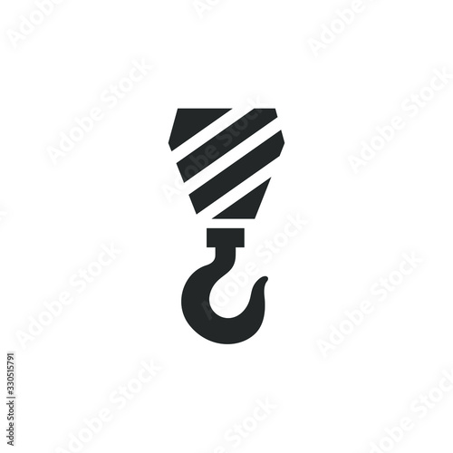 Pictograph of crane hook icon template color editable. crane hook symbol vector sign isolated on white background illustration for graphic and web design. photo