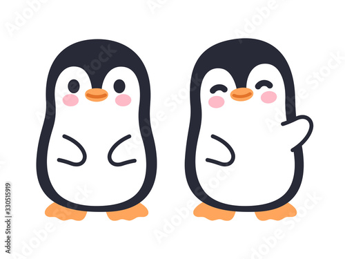 Fototapeta Cute cartoon penguin