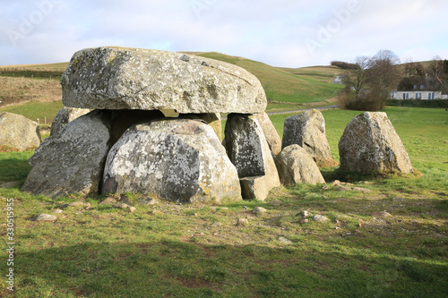 Neolithic graveyard Poskær Stenhus in Mols Bjerge National Park, Jutland, Denmark