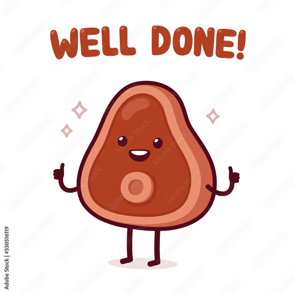 Well Done Meat Pun Stock Vector Adobe Stock