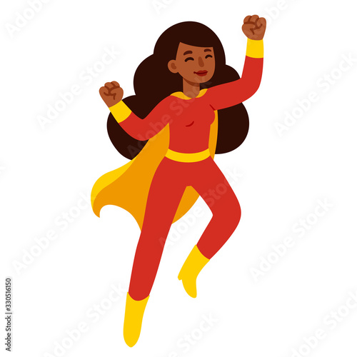 Cartoon superhero black woman