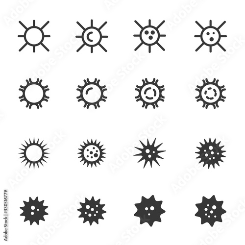 Virus Icons Set Vector illustration