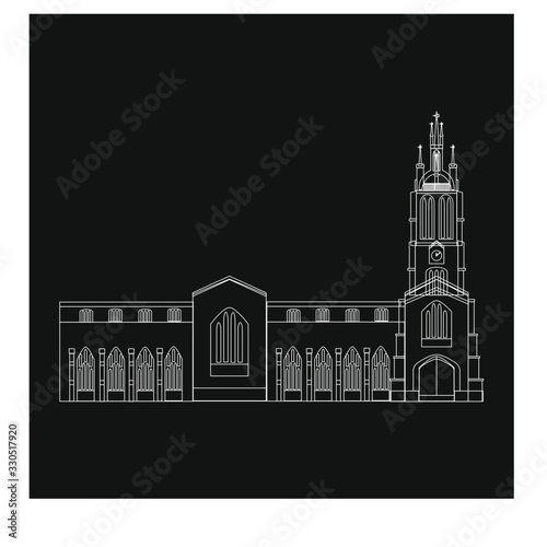 vector The Cathedral Church of St. Nicholas of NEWCASTLE in England