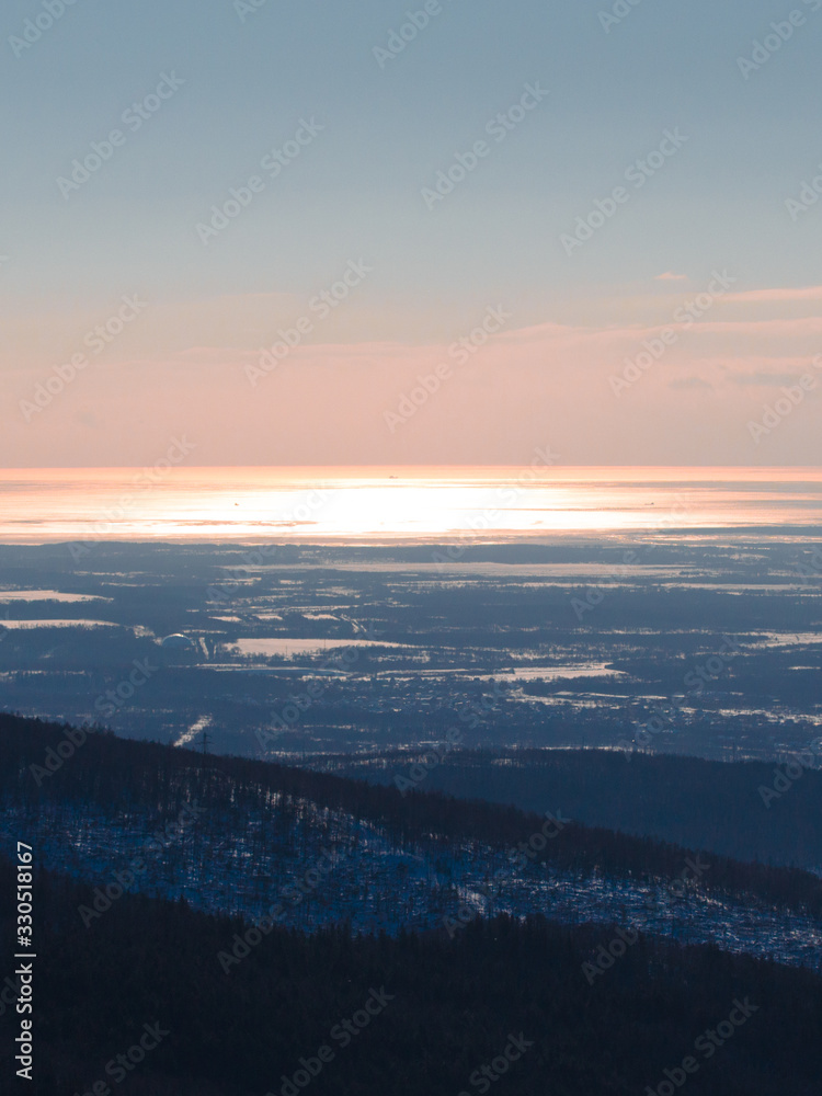 Fototapeta premium aerial view of mountains