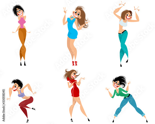 Set of expressive women