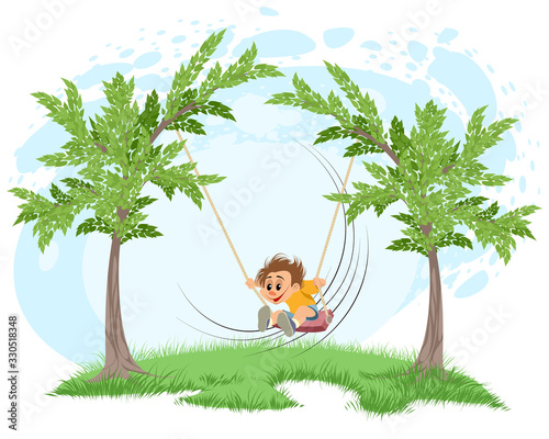 Boy on a swing