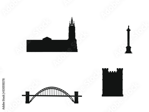 vector skyline of newcastle city north of england
