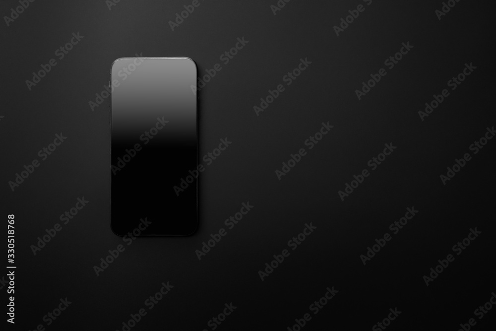 A smart phone with gradient screen on the black background A smart phone with gradient screen on the black background