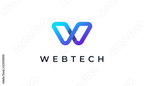 Letter W Logo Modern Technology Web Design Logo Template photo