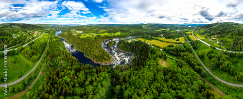 Ristafallet waterfall in the western part of Jamtland, Sweden. photo