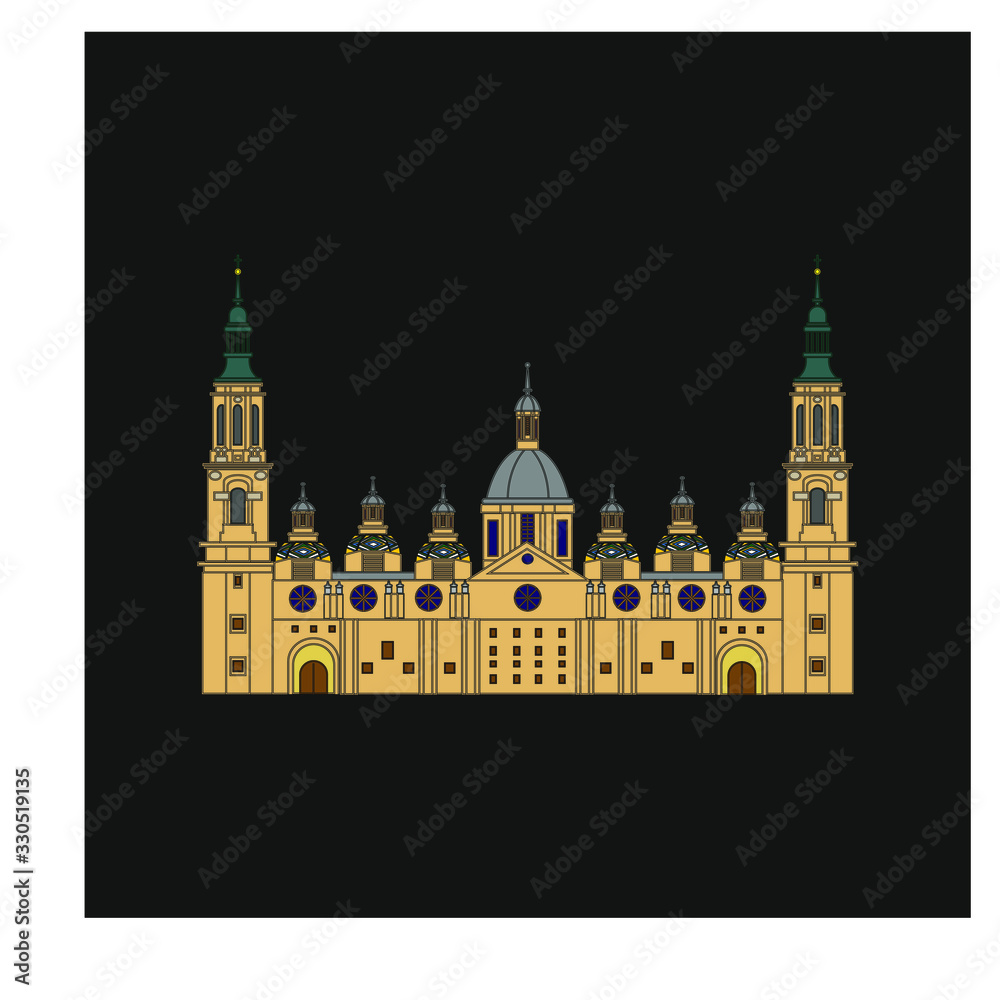 Basilica del Pilar cathedral in Zaragoza city Spain