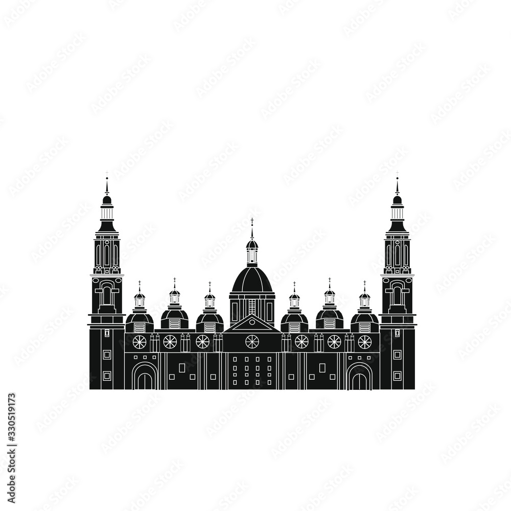 Basilica del Pilar cathedral in Zaragoza city Spain