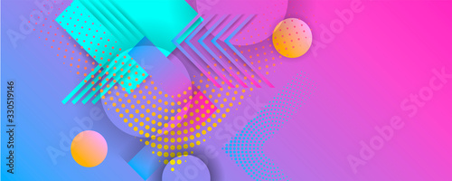 Bright color design backgrounds template summer juicy background with geometric elements
