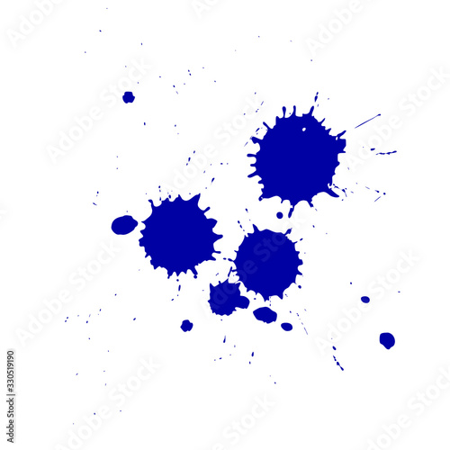 Drops of paint with splashes. Vector drawing. Element for design and decoration.